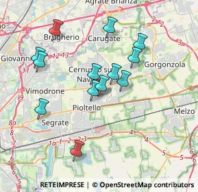 Mappa Via Torino, 20063 Pioltello MI, Italia (3.37615)