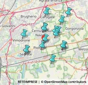 Mappa Via Walter Tobagi, 20063 Cernusco sul Naviglio MI, Italia (3.08563)