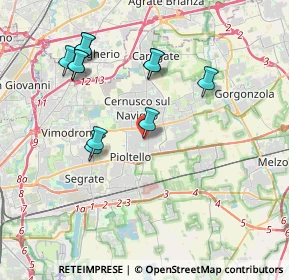 Mappa Via Walter Tobagi, 20063 Cernusco sul Naviglio MI, Italia (3.86455)