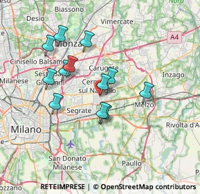 Mappa Via Walter Tobagi, 20063 Cernusco sul Naviglio MI, Italia (6.12583)