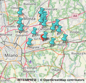 Mappa Via Walter Tobagi, 20063 Cernusco sul Naviglio MI, Italia (6.61176)