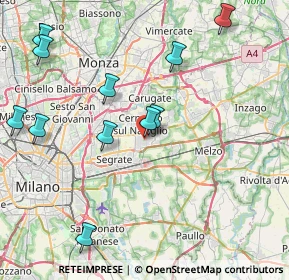 Mappa Via Walter Tobagi, 20063 Cernusco sul Naviglio MI, Italia (9.21)
