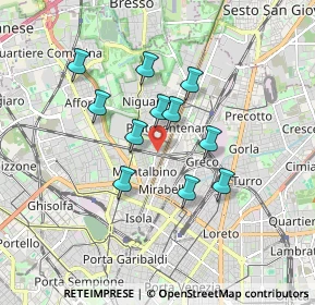 Mappa Viale Suzzani, 20159 Milano MI, Italia (1.40273)