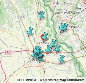 Mappa Via Aleramo Sibilla, 28062 Cameri NO, Italia (6.32176)