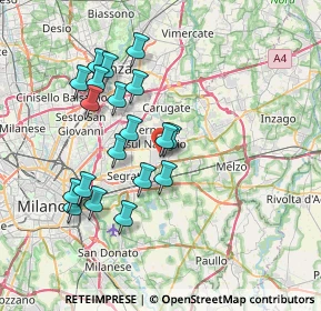 Mappa Via Giorgio Bizet, 20096 Pioltello MI, Italia (6.91737)