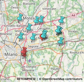 Mappa Via Giorgio Bizet, 20096 Pioltello MI, Italia (6.27067)