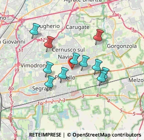 Mappa Via Giorgio Bizet, 20096 Pioltello MI, Italia (2.84545)