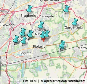 Mappa Via Giorgio Bizet, 20096 Pioltello MI, Italia (3.66933)