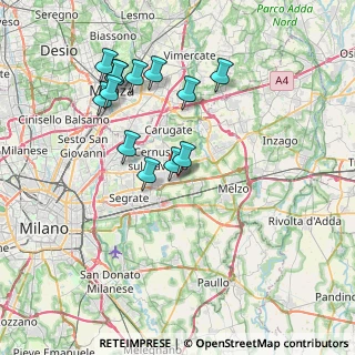 Mappa Via Ettore Majorana, 20051 Cassina De' Pecchi MI, Italia (7.27923)
