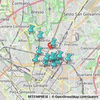 Mappa Via Luigi Mainoni d'Intignano, 20125 Milano MI, Italia (1.36615)