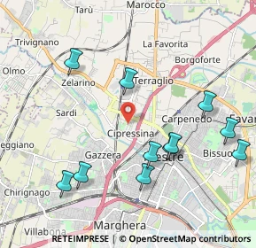 Mappa Via Gaspare Diziani, 30174 Mestre VE, Italia (2.21273)