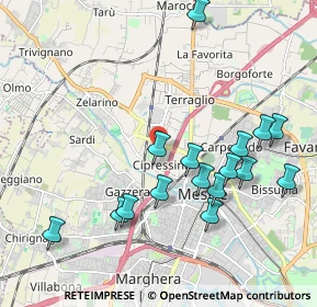 Mappa Via Gaspare Diziani, 30174 Mestre VE, Italia (2.08563)