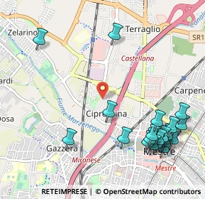 Mappa Via Gaspare Diziani, 30174 Mestre VE, Italia (1.3245)