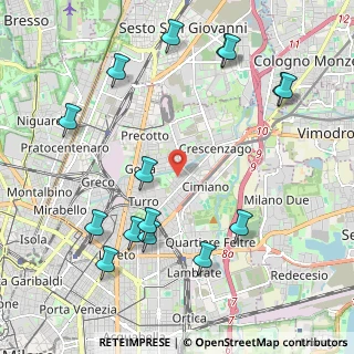 Mappa Via Democrito, 20127 Milano MI, Italia (2.49933)