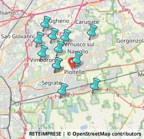 Mappa Viale S. Francesco, 20096 Pioltello MI, Italia (3.02083)