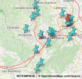 Mappa 36075 Montecchio Maggiore VI, Italia (8.4595)