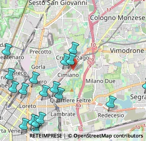 Mappa Via Civitavecchia, 20132 Milano MI, Italia (2.86895)