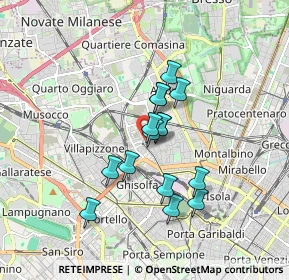 Mappa Via Baldinucci Filippo, 20158 Milano MI, Italia (1.29667)