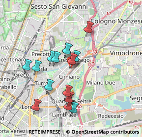 Mappa Via Privata Flumendosa, 20132 Milano MI, Italia (1.63333)