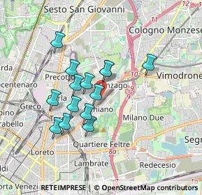 Mappa Via Privata Flumendosa, 20132 Milano MI, Italia (1.42429)