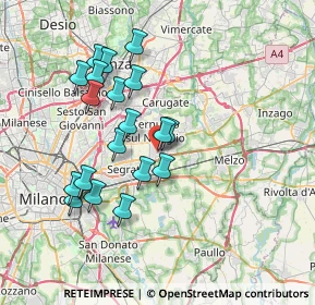 Mappa Via Domenico Cimarosa, 20096 Pioltello MI, Italia (6.83)