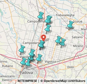 Mappa Via P. Massimiliano Kolbe, 35011 Campodarsego PD, Italia (7.28313)