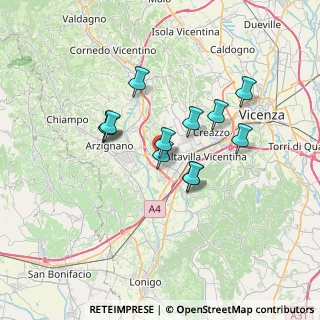 Mappa Piazza Guglielmo Marconi, 36075 Montecchio Maggiore VI, Italia (5.41083)