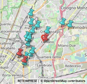 Mappa Via Bernardo Celentano, 20132 Milano MI, Italia (1.85263)