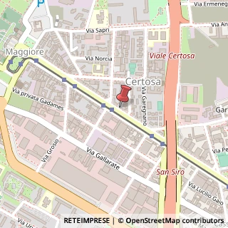 Mappa Viale Certosa, 250, 20156 Milano, Milano (Lombardia)