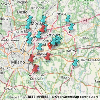 Mappa Via Don Carrera, 20096 Pioltello MI, Italia (7.03389)