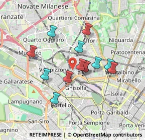Mappa Via Privata Cernobbio, 20158 Milano MI, Italia (1.42385)