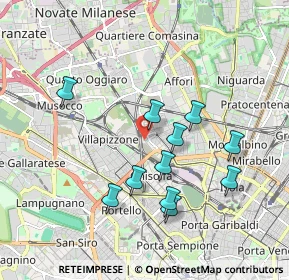 Mappa Via Privata Cernobbio, 20158 Milano MI, Italia (1.74273)