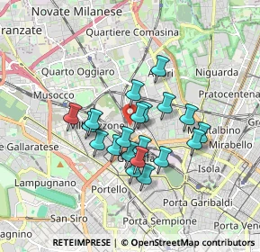 Mappa Via Privata Cernobbio, 20158 Milano MI, Italia (1.3315)