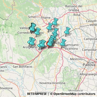 Mappa Via S. Agostino, 36057 Arcugnano VI, Italia (9.5605)
