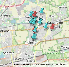 Mappa Via Masaccio, 20096 Pioltello MI, Italia (1.25625)