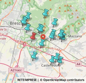 Mappa Via Gaetano Bargnani, 25135 Brescia BS, Italia (3.23474)