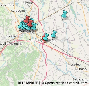 Mappa Centro Commerciale le Piramidi, 36040 Torri di Quartesolo VI, Italia (7.28263)