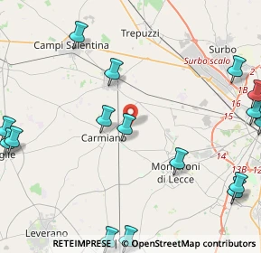 Mappa Località Cicala, 73041 Carmiano LE, Italia (6.9535)