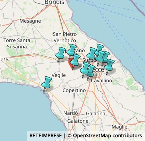 Mappa Via S. Gaetano, 73041 Carmiano LE, Italia (9.59)