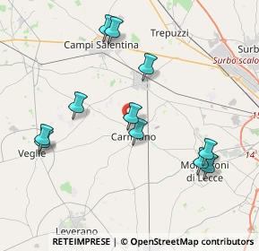 Mappa Via S. Gaetano, 73041 Carmiano LE, Italia (4.42818)