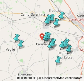 Mappa Via S. Gaetano, 73041 Carmiano LE, Italia (3.697)