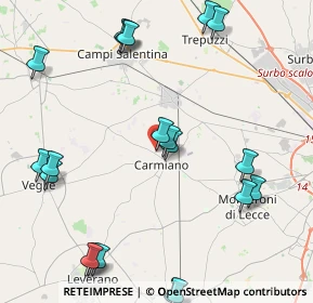 Mappa Via S. Gaetano, 73041 Carmiano LE, Italia (5.7555)