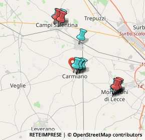 Mappa Via S. Gaetano, 73041 Carmiano LE, Italia (4.227)