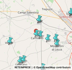 Mappa Via S. Gaetano, 73041 Carmiano LE, Italia (5.31077)