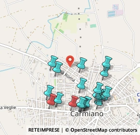 Mappa Via S. Gaetano, 73041 Carmiano LE, Italia (0.587)