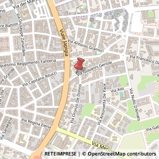 Mappa Via gentile giovanni 1, 73100 Lecce, Lecce (Puglia)