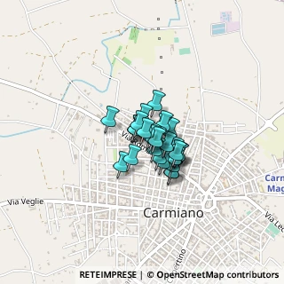 Mappa Via Martiri D'Ungheria, 73041 Carmiano LE, Italia (0.21379)