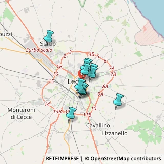 Mappa Via Giuseppe Giusti, 73100 Lecce LE, Italia (2.22667)