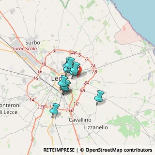 Mappa Via Vittorio Bachelet, 73100 Lecce LE, Italia (2.41727)