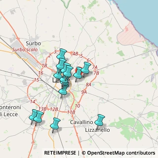 Mappa Via Vittorio Bachelet, 73100 Lecce LE, Italia (3.52571)